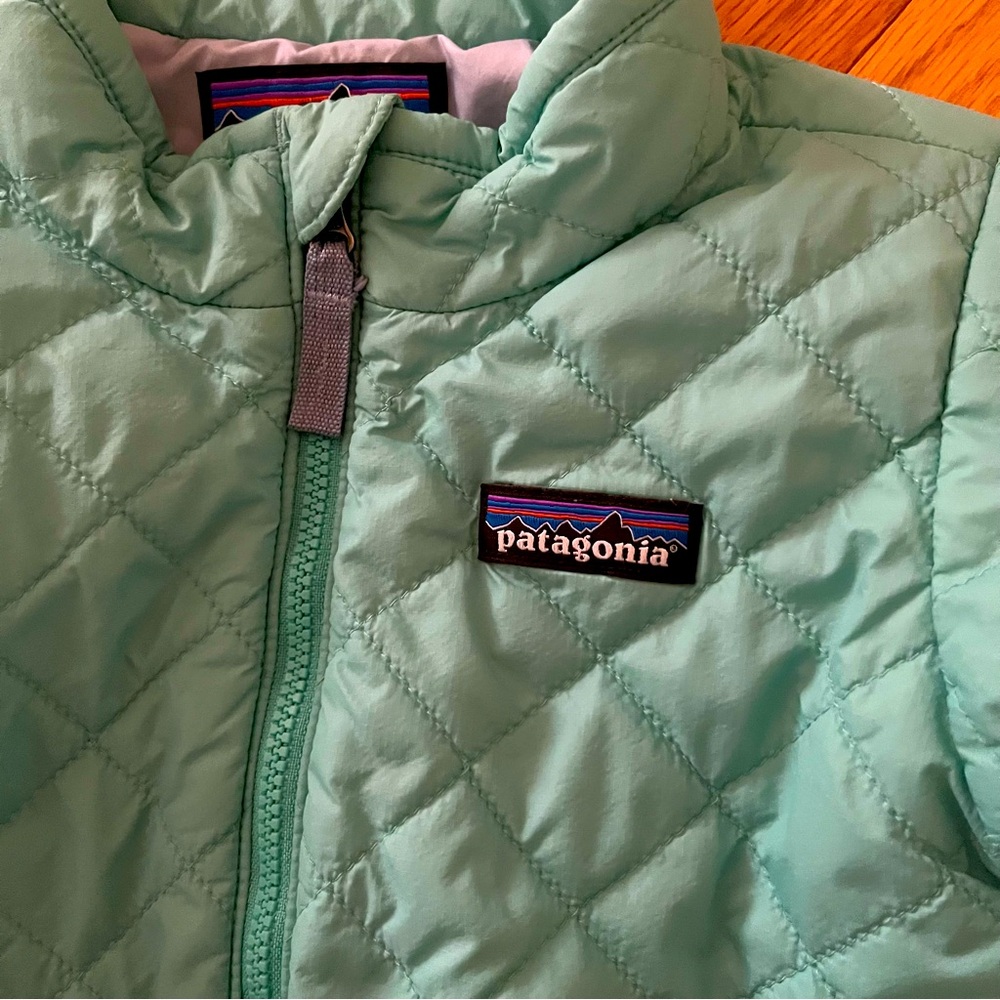 Like New 🆕 Patagonia Nano Puff Diamond Quilt Jacket 4T MINT GREEN - Picture 2 of 6
